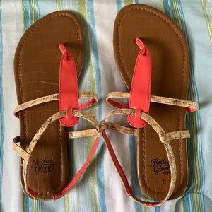 Coral and snake Summer sandals
